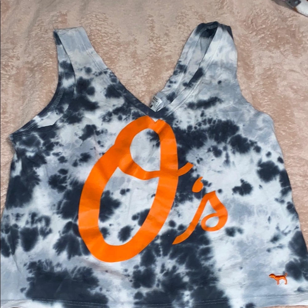 Tie-dye Love Pink Orioles crop tank